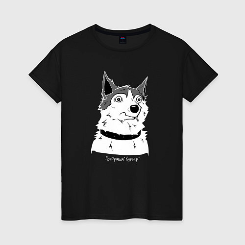 Женская футболка Курьер - Шарик / Черный – фото 1