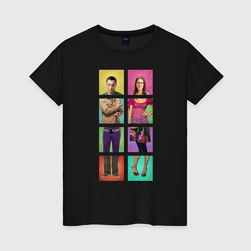Женская футболка Big Bang Theory collage / Черный – фото 1