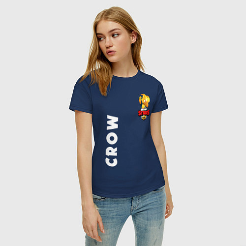 Женская футболка BRAWL STARS CROW PHOENIX / Тёмно-синий – фото 3