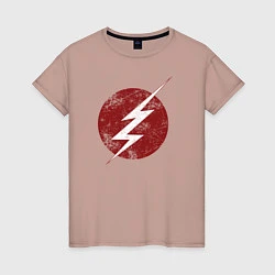 Футболка хлопковая женская The Flash logo, цвет: пыльно-розовый