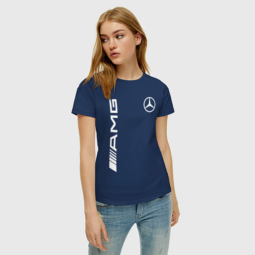 Женская футболка MERCEDES-BENZ AMG / Тёмно-синий – фото 3