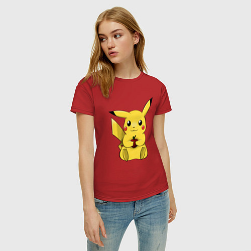 Женская футболка Пикачу / Красный – фото 3