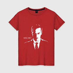 Футболка хлопковая женская Moriarty: Miss me?, цвет: красный