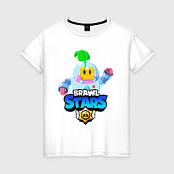 Футболка хлопковая женская BRAWL STARS SPROUT, цвет: белый