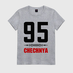 Футболка хлопковая женская 95 Chechnya, цвет: меланж