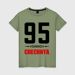Футболка хлопковая женская 95 Chechnya, цвет: авокадо