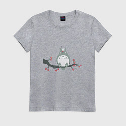 Футболка хлопковая женская Тоторо, цвет: меланж