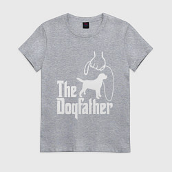Футболка хлопковая женская The Dogfather - пародия, цвет: меланж