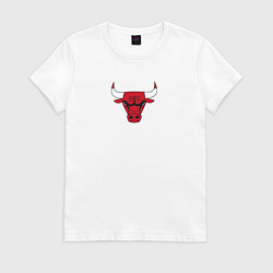 Футболка хлопковая женская CHICAGO BULLS, цвет: белый