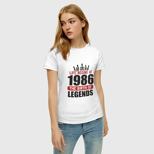 Женская футболка 1986 - рождение легенды / Белый – фото 3