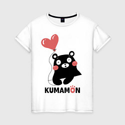 Футболка хлопковая женская Kumamon, цвет: белый