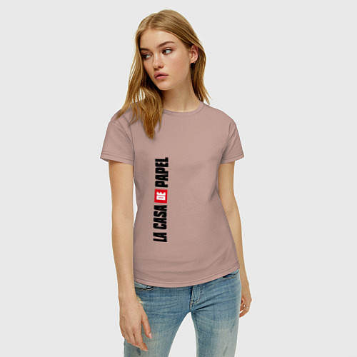 Женская футболка La Casa de Papel Z / Пыльно-розовый – фото 3