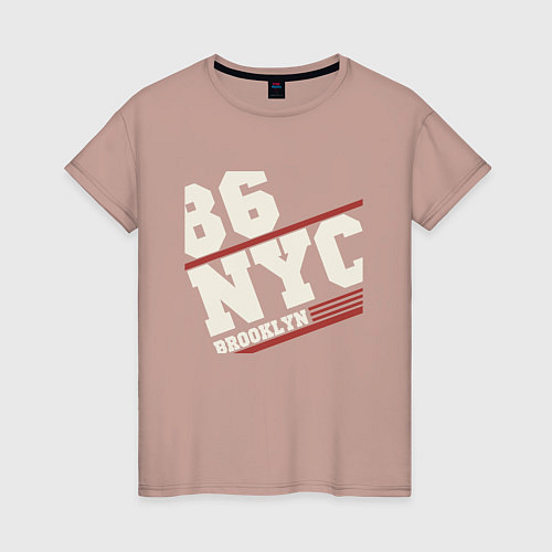 Женская футболка 1986 New York Brooklyn / Пыльно-розовый – фото 1