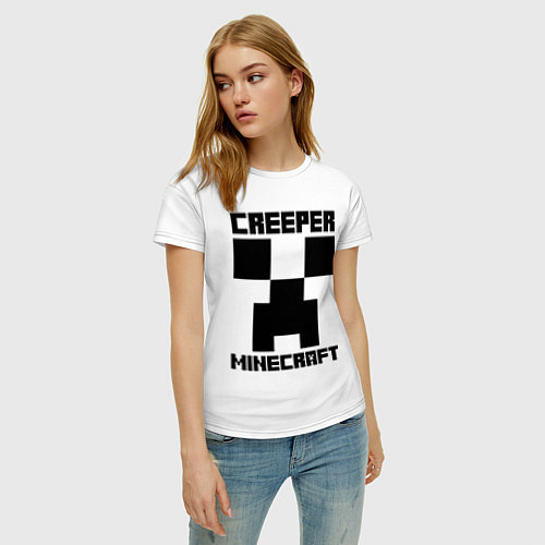 Женская футболка MINECRAFT CREEPER / Белый – фото 3