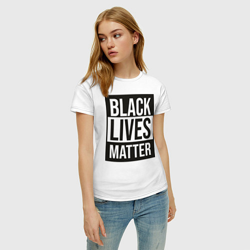 Женская футболка BLACK LIVES MATTER / Белый – фото 3