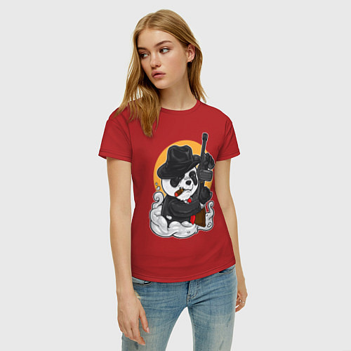 Женская футболка Panda Gangster / Красный – фото 3