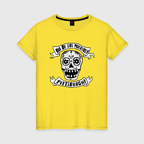 Женская футболка Dia de los muertos! / Желтый – фото 1