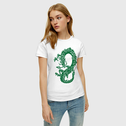 Женская футболка Древний китайский дракон / Белый – фото 3