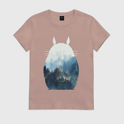 Футболка хлопковая женская Тоторо, цвет: пыльно-розовый