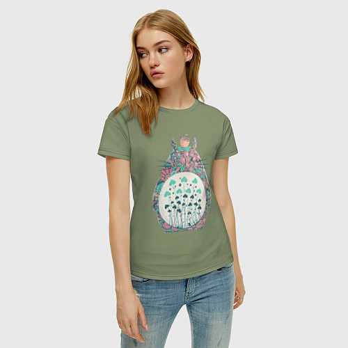 Женская футболка Flower Totoro / Авокадо – фото 3