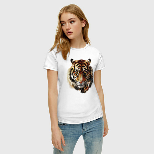 Женская футболка Тигр Tiger / Белый – фото 3