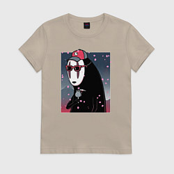 Футболка хлопковая женская Kaonashi, цвет: миндальный