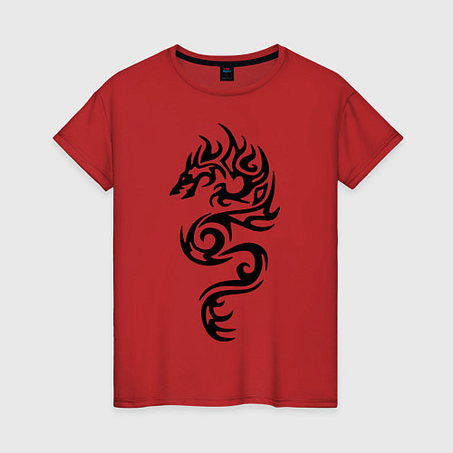 Женская футболка Татуировка - дракон / Красный – фото 1