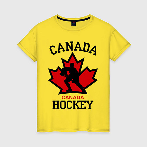 Женская футболка Canada Hockey / Желтый – фото 1