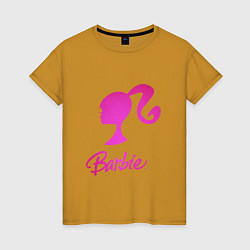 Футболка хлопковая женская Барби, цвет: горчичный