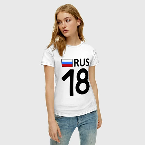 Женская футболка RUS 18 / Белый – фото 3