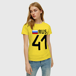 Футболка хлопковая женская RUS 41, цвет: желтый — фото 2