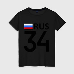 Футболка хлопковая женская RUS 34, цвет: черный