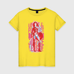 Футболка хлопковая женская Wonder Woman, цвет: желтый