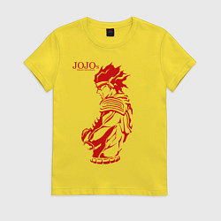 Футболка хлопковая женская JoJo Bizarre Adventure, цвет: желтый