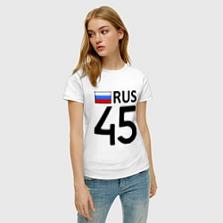 Футболка хлопковая женская RUS 45, цвет: белый — фото 2