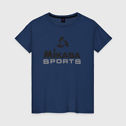 Футболка хлопковая женская MIKASA SPORTS, цвет: тёмно-синий