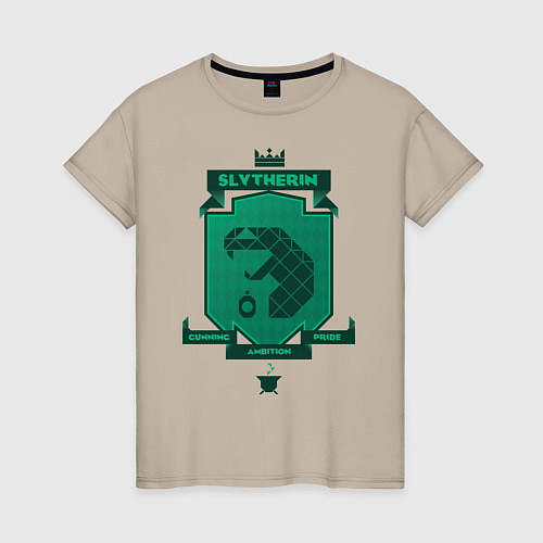 Женская футболка Slytherin / Миндальный – фото 1