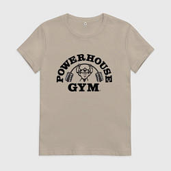 Футболка хлопковая женская GYM, цвет: миндальный