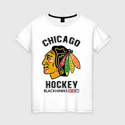 Футболка хлопковая женская CHICAGO BLACKHAWKS NHL, цвет: белый