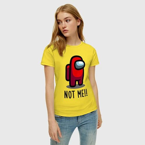 Женская футболка Among Us, Not Me! / Желтый – фото 3