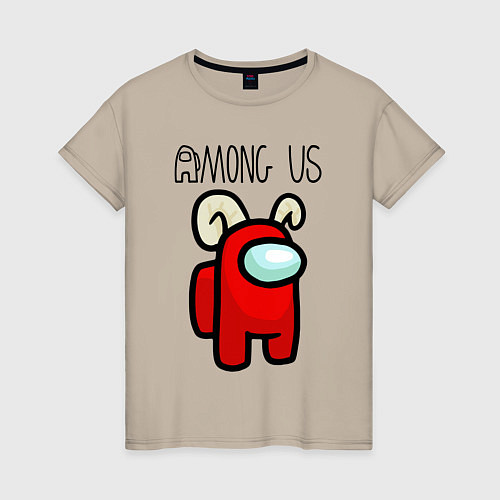 Женская футболка AMONG US / Миндальный – фото 1