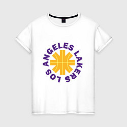 Футболка хлопковая женская Los Angeles Lakers, цвет: белый