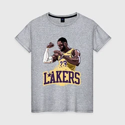 Футболка хлопковая женская LeBron - Lakers, цвет: меланж