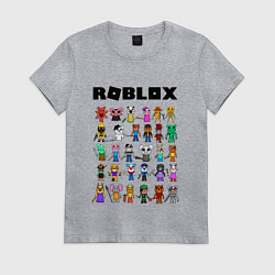 Футболка хлопковая женская ROBLOX PIGGY, цвет: меланж