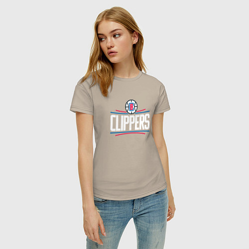 Женская футболка Los Angeles Clippers / Миндальный – фото 3