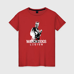 Футболка хлопковая женская Watch Dogs: Legion, цвет: красный