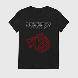 Футболка хлопковая женская Преступность Watch Dogs Legion, цвет: черный