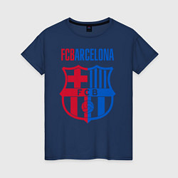 Футболка хлопковая женская Barcelona FC, цвет: тёмно-синий