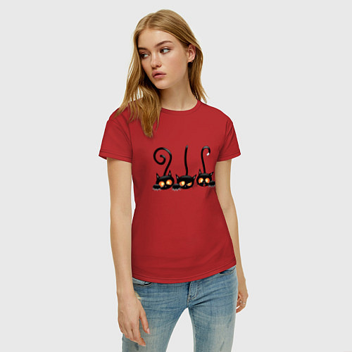 Женская футболка Котики / Красный – фото 3