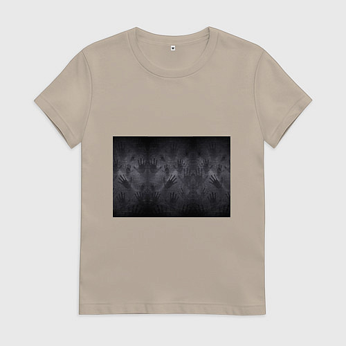 Женская футболка ЛАДОНИ УШЕДШИХ / Миндальный – фото 1